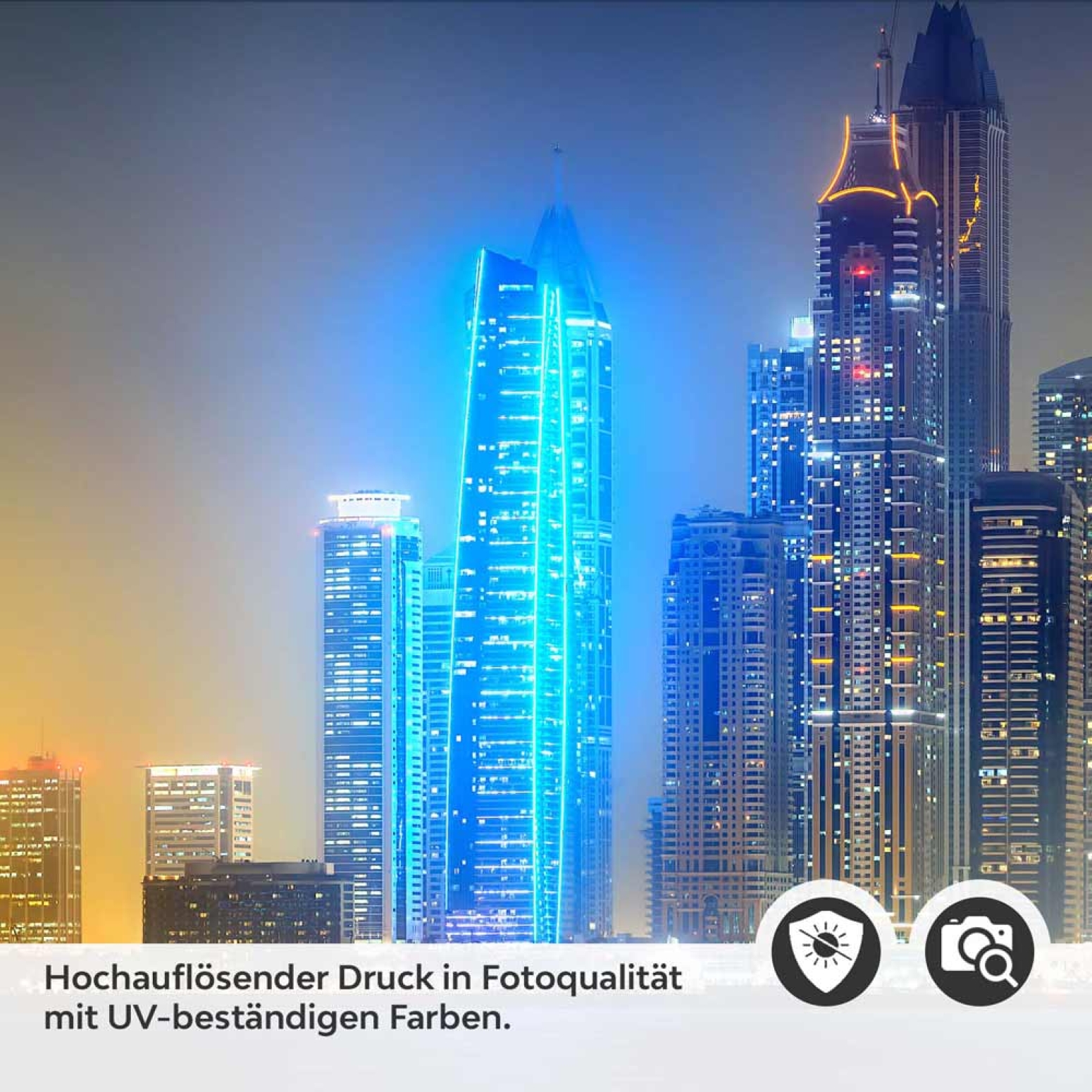 Küchenrückwand Folie Skylines im Schimmer der Nacht Detailbild 2