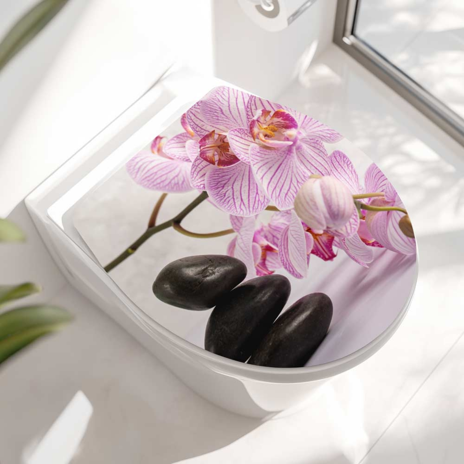 Wc-Deckel Aufkleber Orchidee Hauptbild