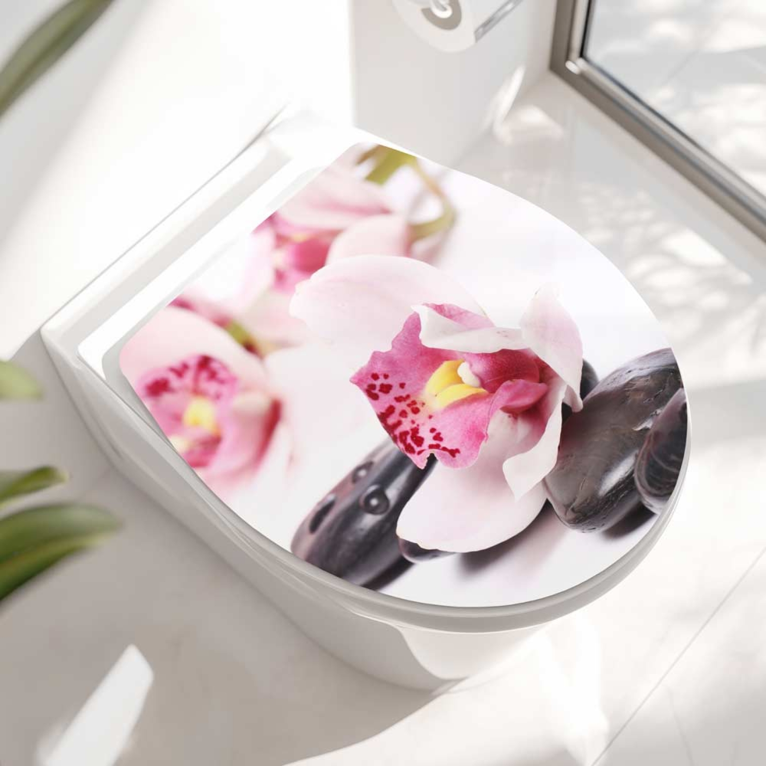 Wc-Deckel Aufkleber Wellness Orchidee Hauptbild