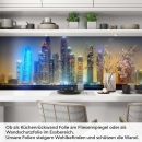 Mobile Preview: Küchenrückwand Folie Skylines im Schimmer der Nacht Artikelbild 1